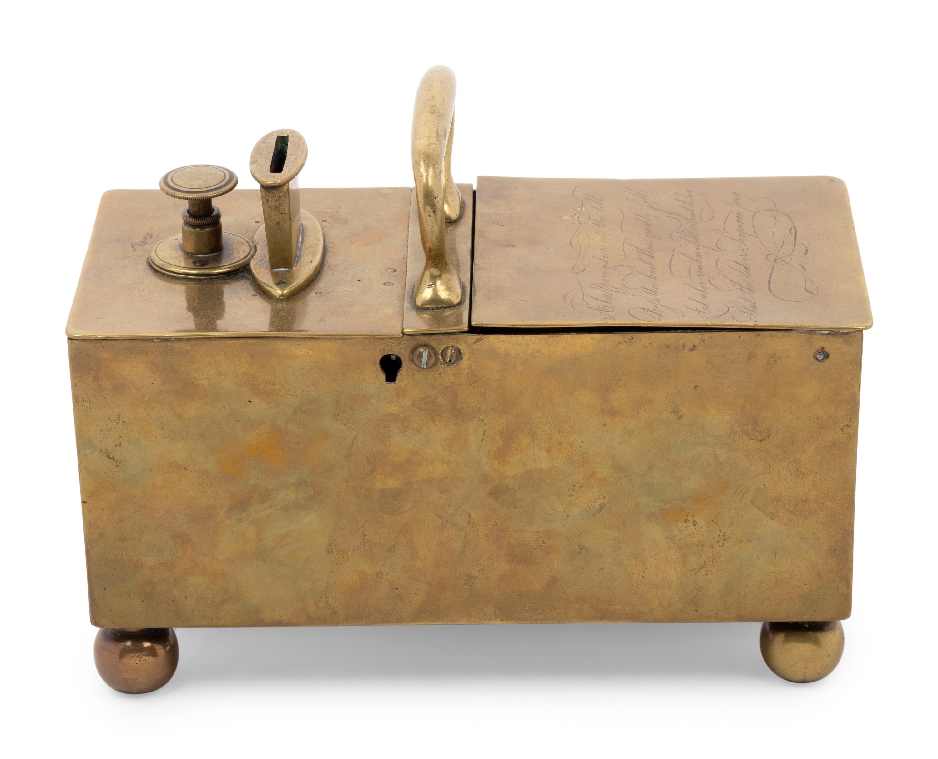 An English Brass 'Honor' Tobacco Box