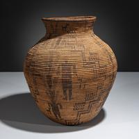Apache Polychrome Figural Basket