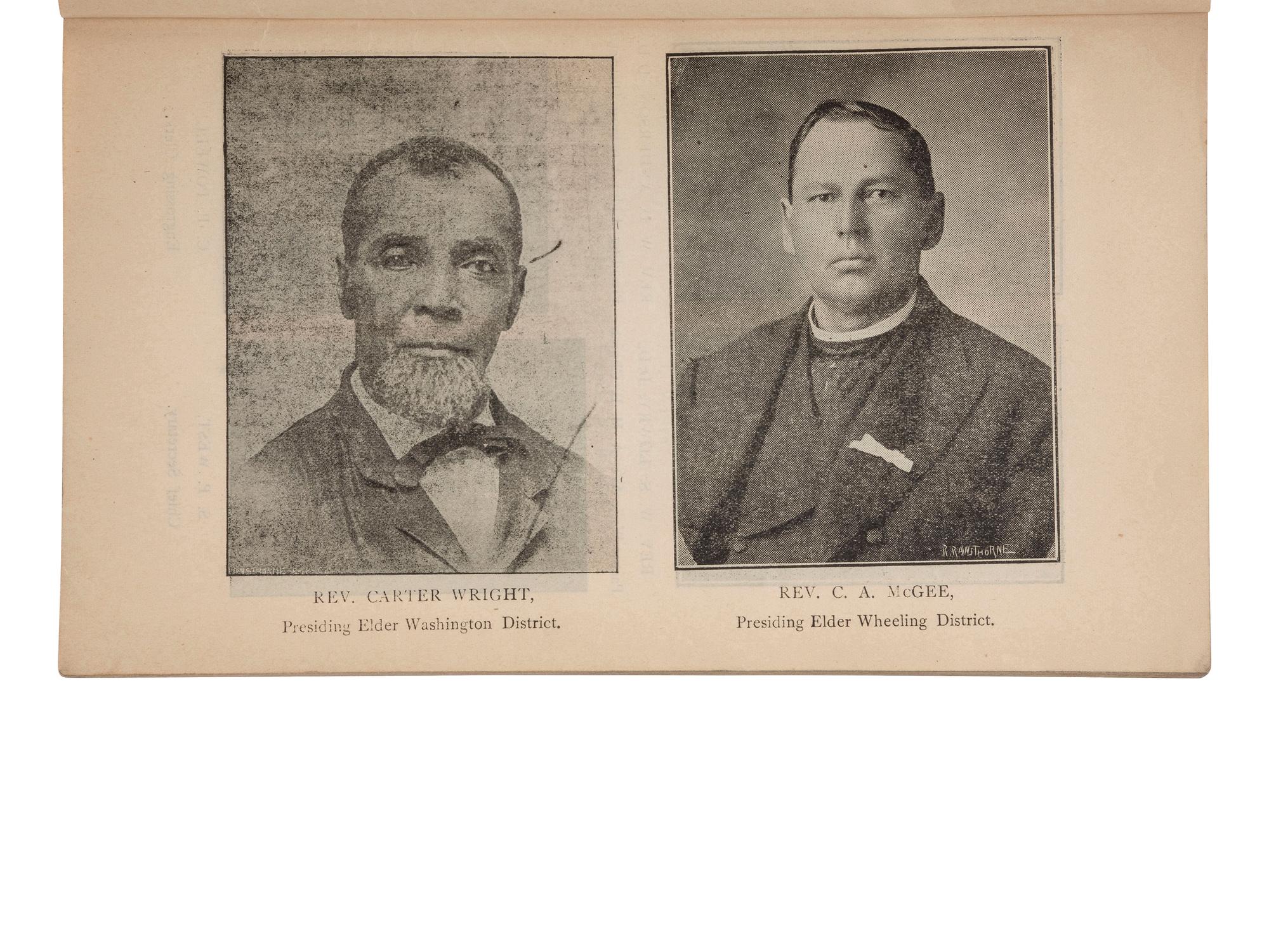 [AFRICAN AMERICANA - RELIGION]. A group of 8 items related to the American Methodist Episcopal Church (A.M.E.), incl. photograph and "Minutes" from conferences held in Pennsylvania and West Texas.