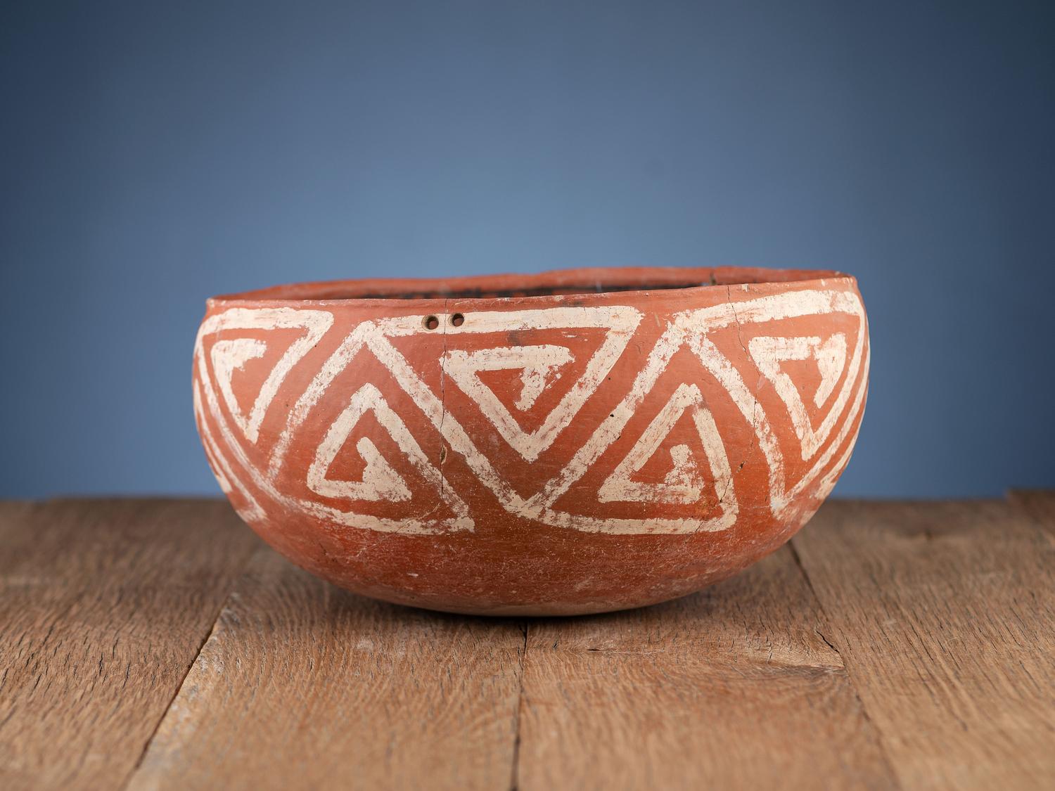 Pinedale Black-on-Red and St. Johns Polychrome Pottery Bowls