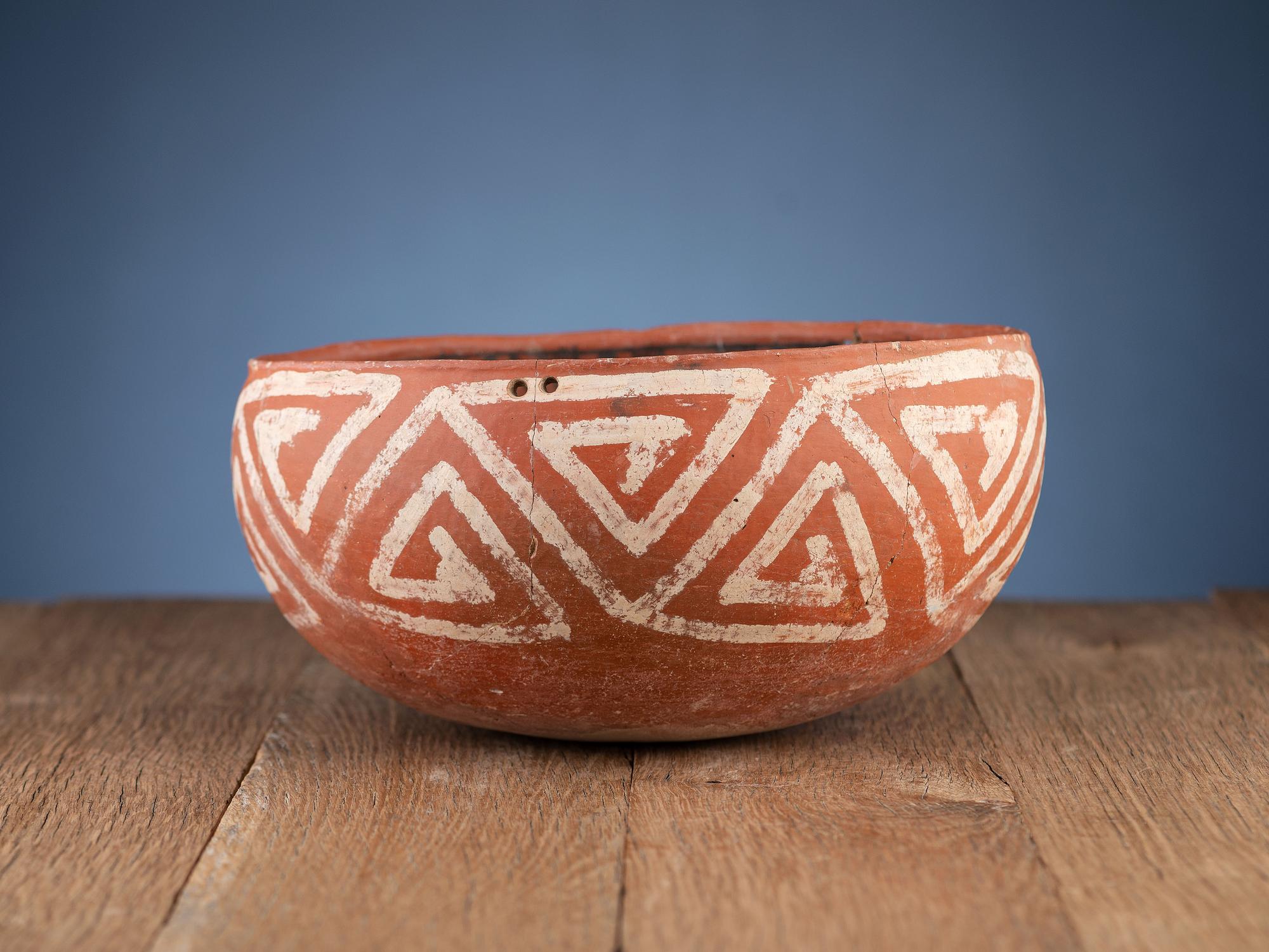 Pinedale Black-on-Red and St. Johns Polychrome Pottery Bowls