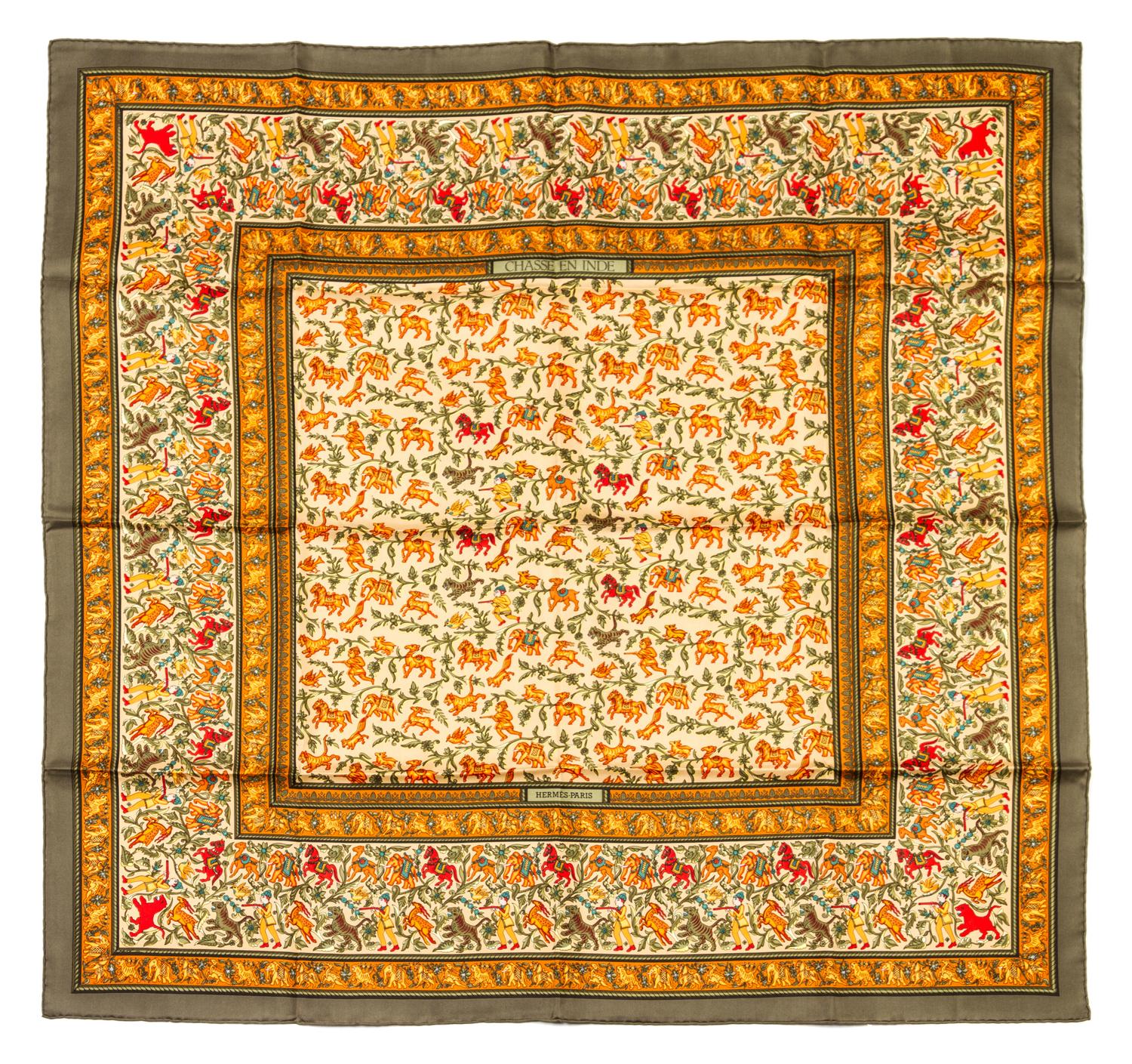 An Hermes Silk Scarf, 35 x 35 inches.