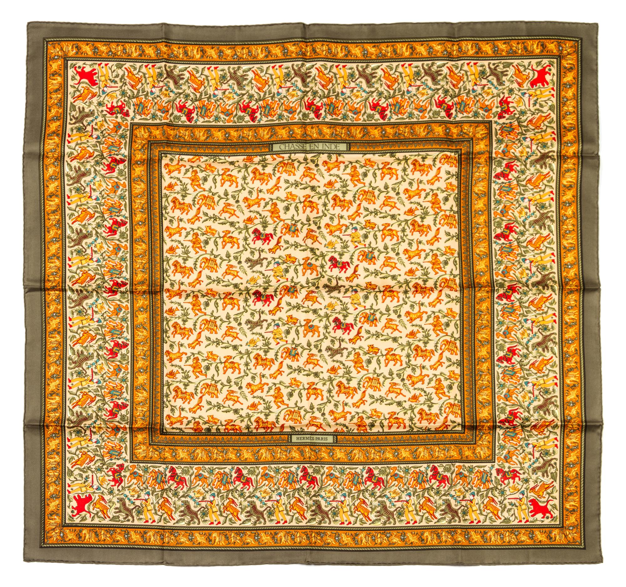 An Hermes Silk Scarf, 35 x 35 inches.