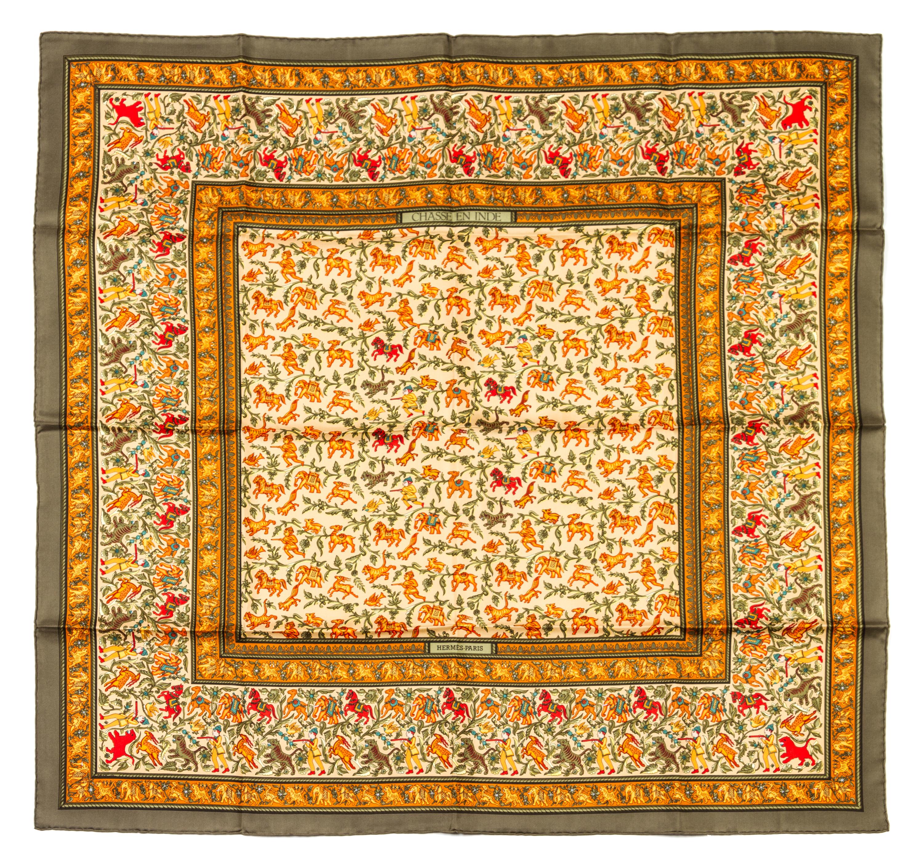 An Hermes Silk Scarf, 35 x 35 inches.