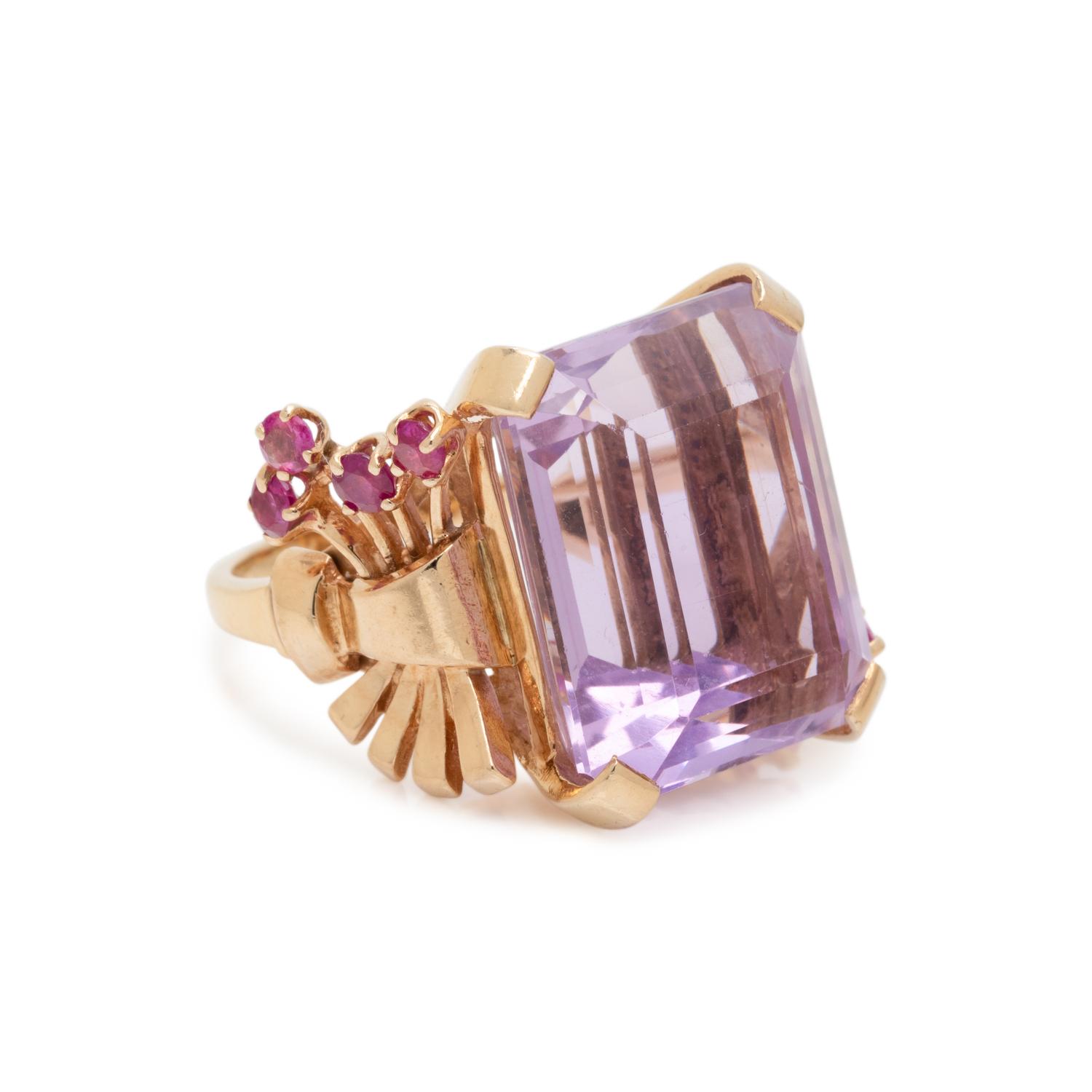 RETRO, AMETHYST AND RUBY RING