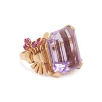 RETRO, AMETHYST AND RUBY RING