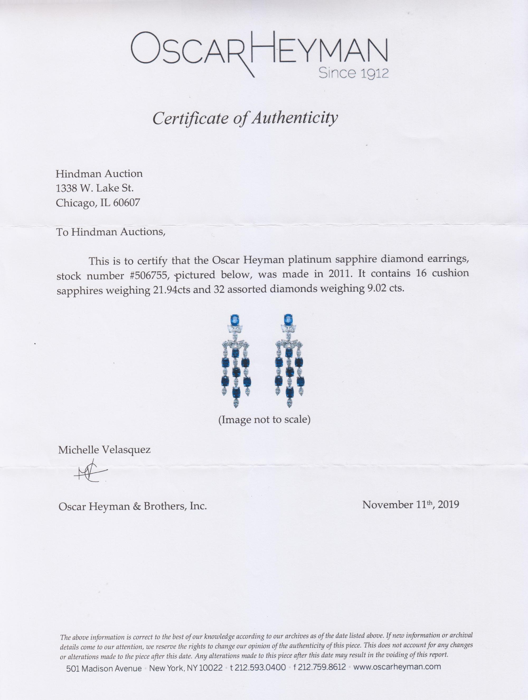 Oscar Heyman & Brothers, Sapphire and Diamond Earclips