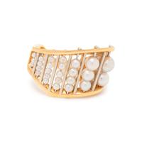 CULTURED PEARL AND DIAMOND RING