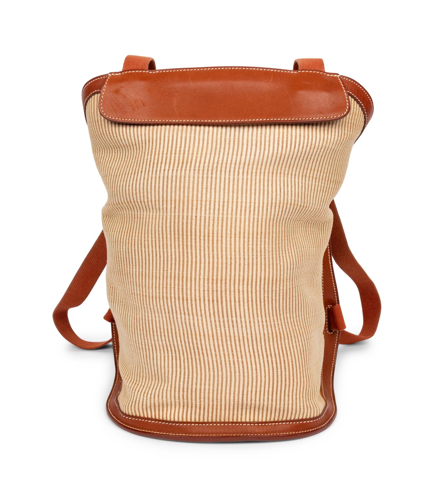 Hermès, Barénia Leather & Crinoline Backpack