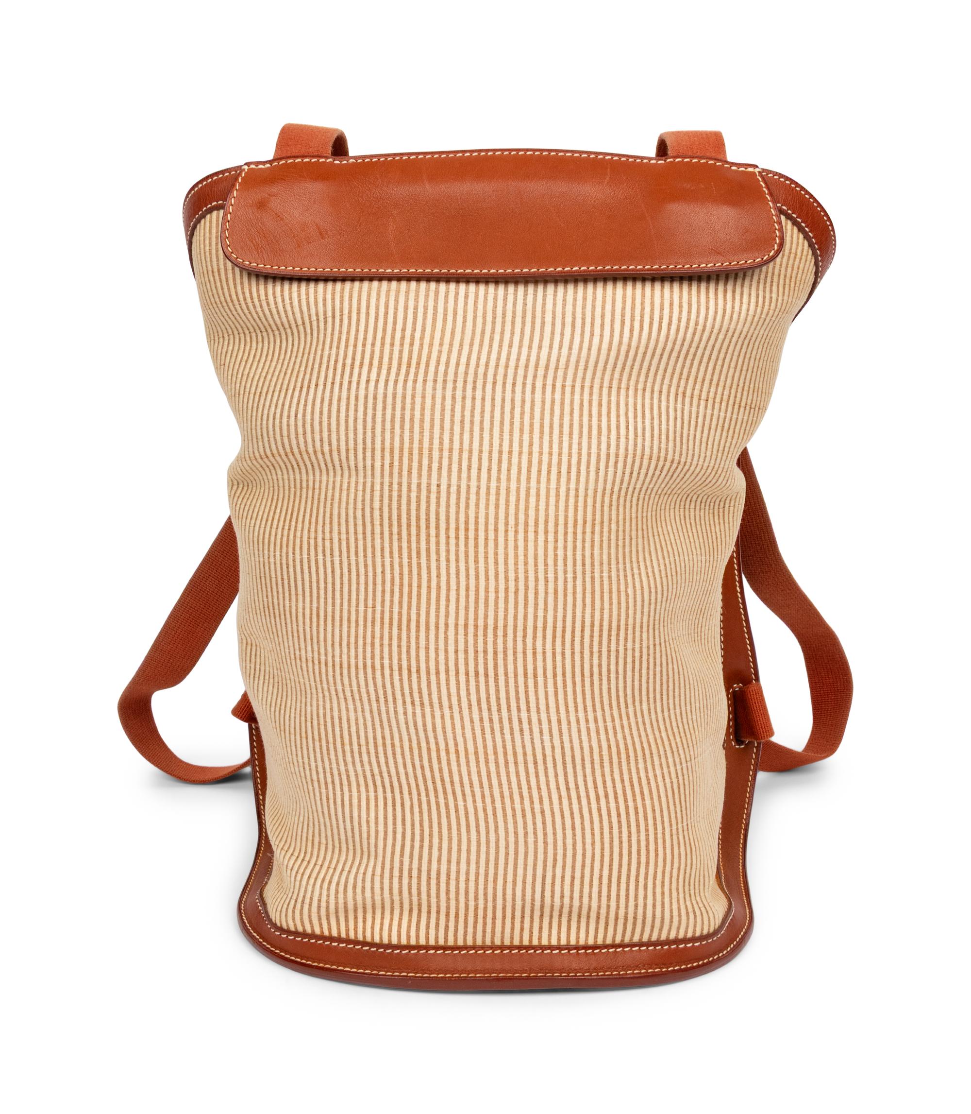 Hermès, Barénia Leather & Crinoline Backpack