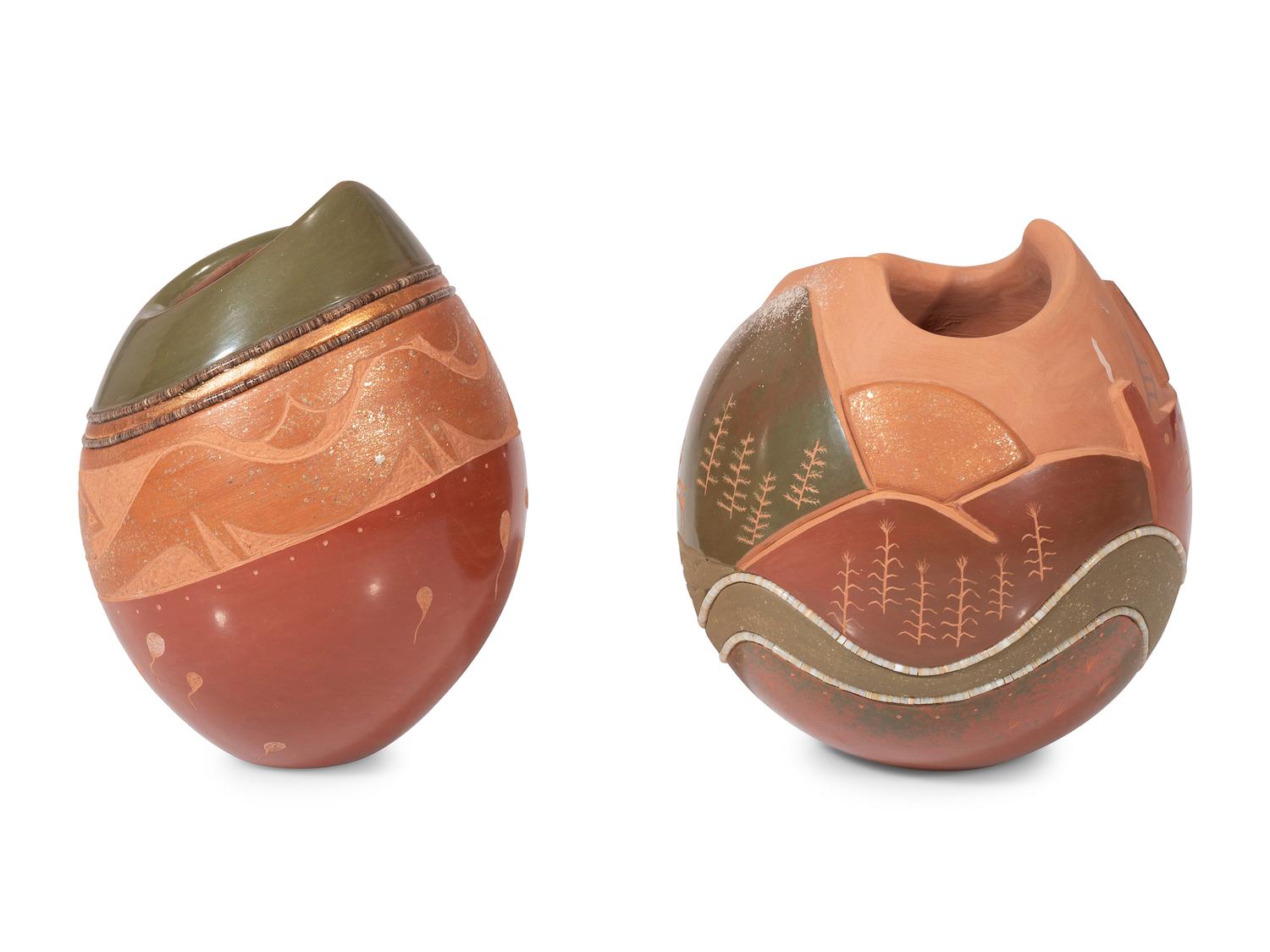 Polychrome Pottery Vases