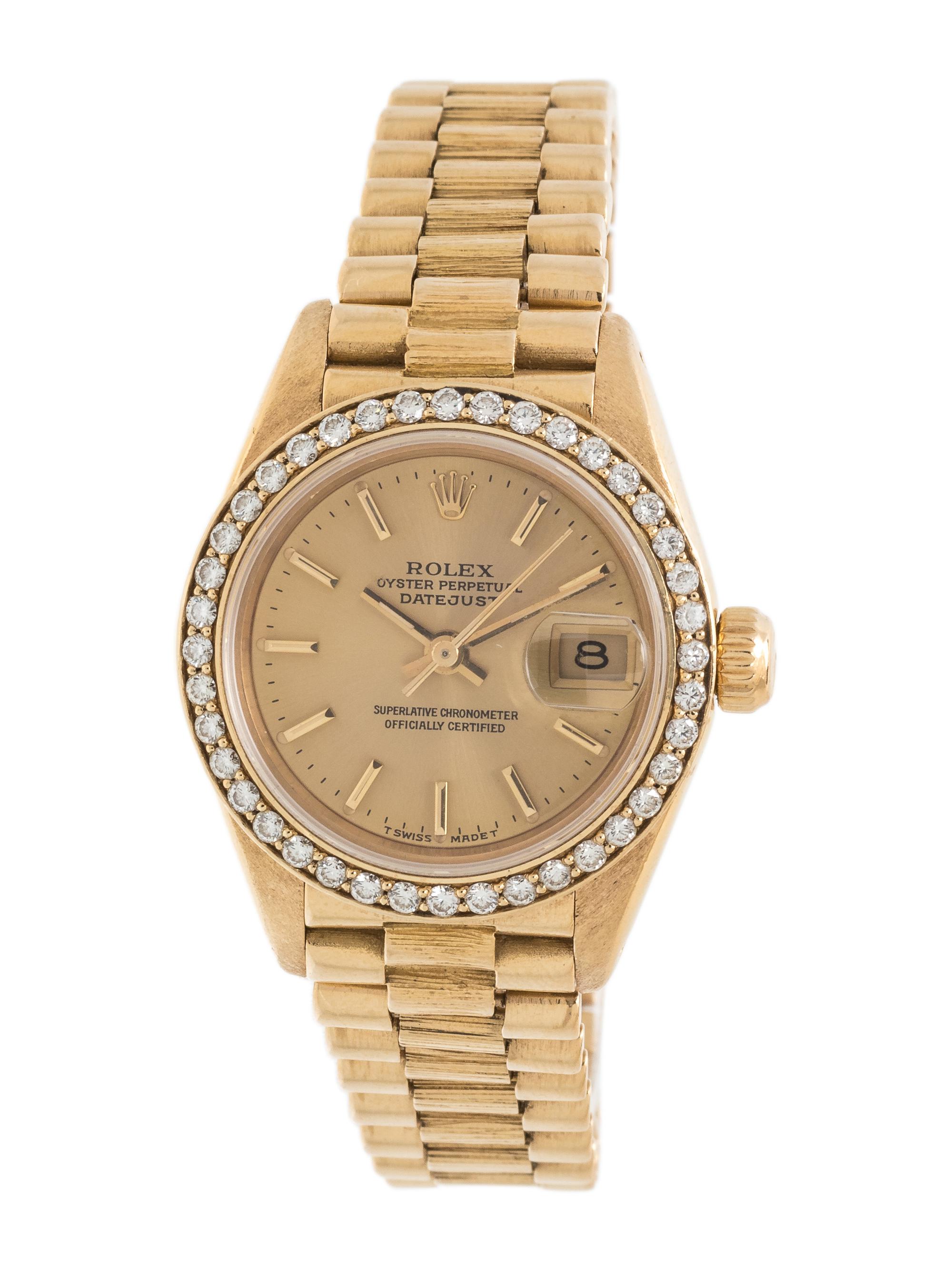 ROLEX, REF. 69278 18K YELLOW GOLD AND DIAMOND 'OYSTER PERPETUAL DATEJUST' WRISTWATCH