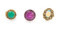 A Collection of Yellow Gold, Amethyst, Turquoise and Opal Jewelry, 19.90 dwts.