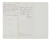 TYLER, John (1790-1862). Autograph endorsement signed as President (“J. Tyler”), 29 December 1842.