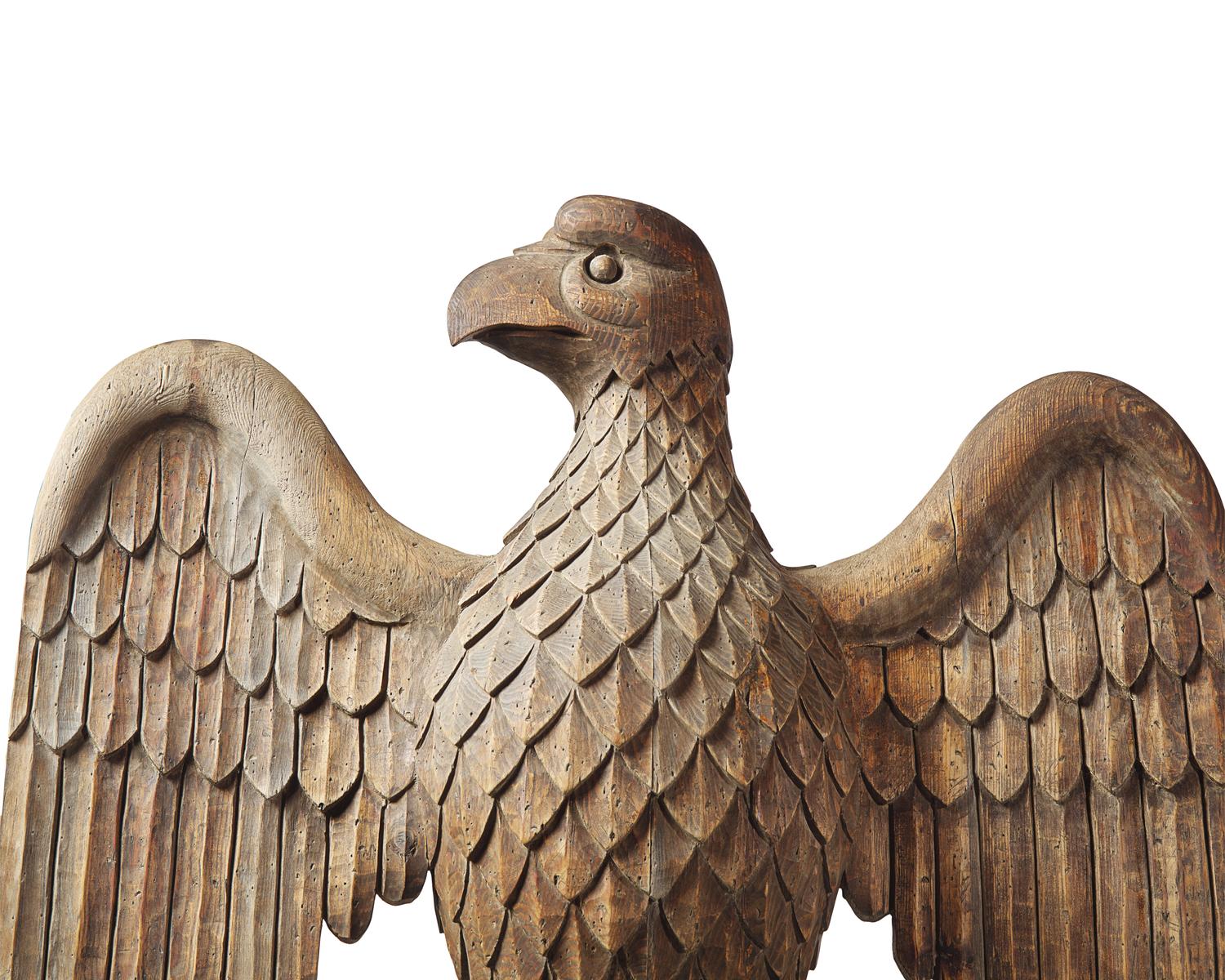 An American Carved Pine Eagle