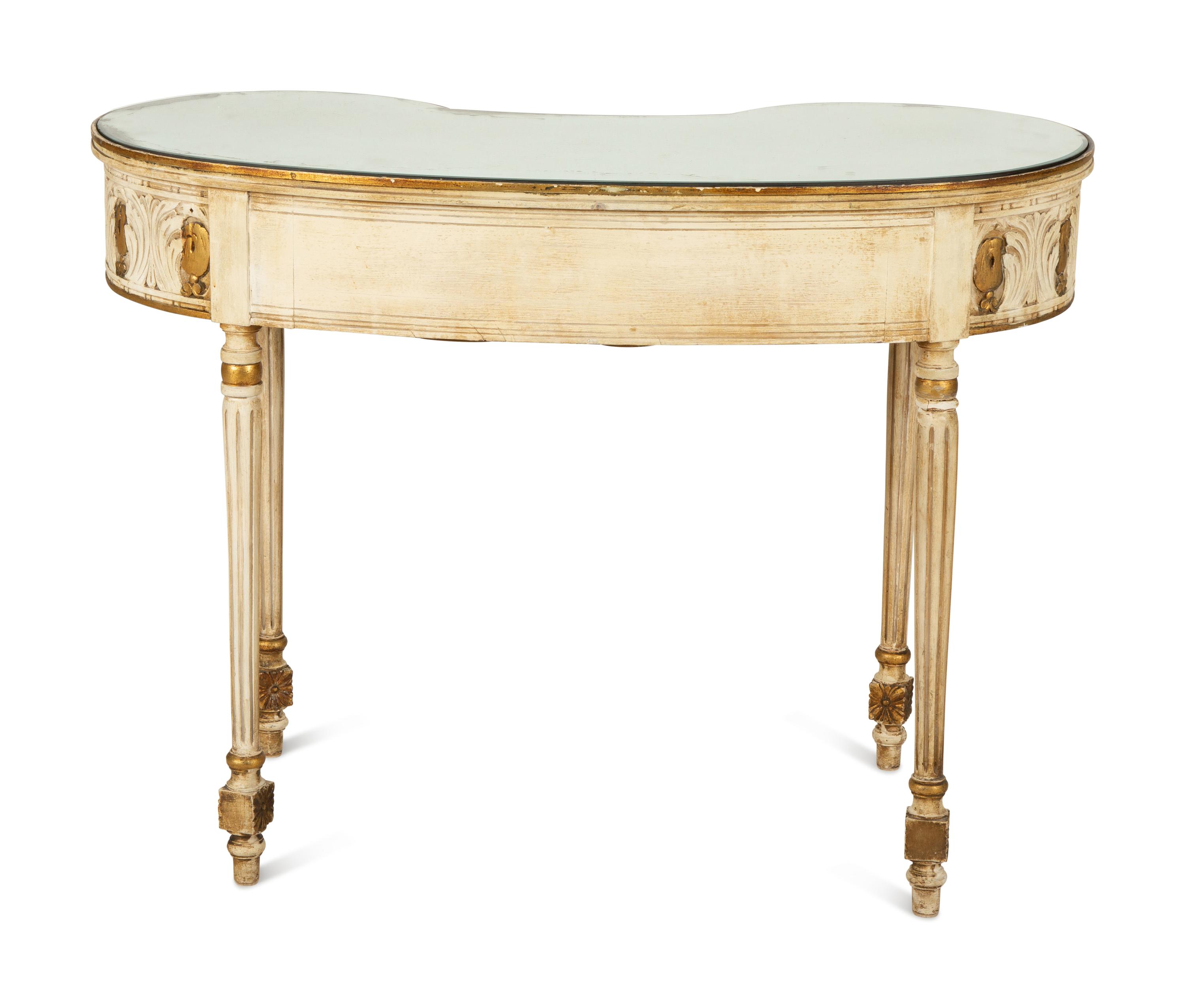 A Louis XVI Style Painted Reniform Dressing Table