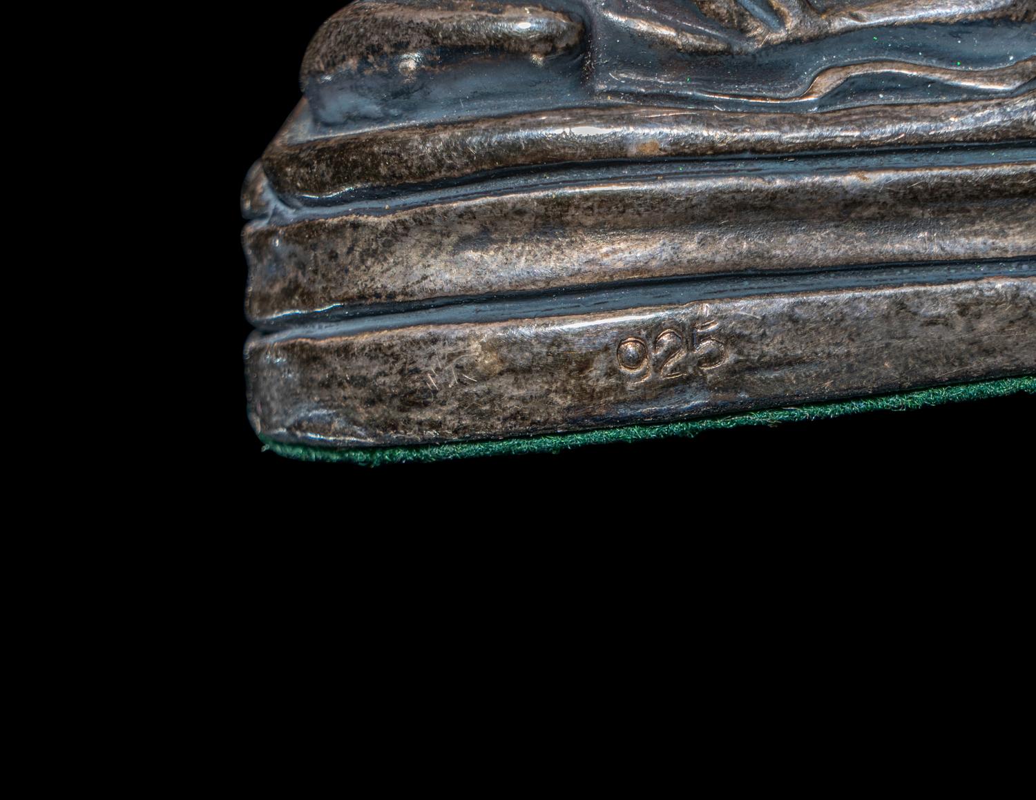 Two Silver Figures of Laughing Buddha