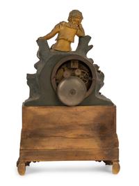 A Charles X Gilt and Patinated Bronze Figural Mantel Clock