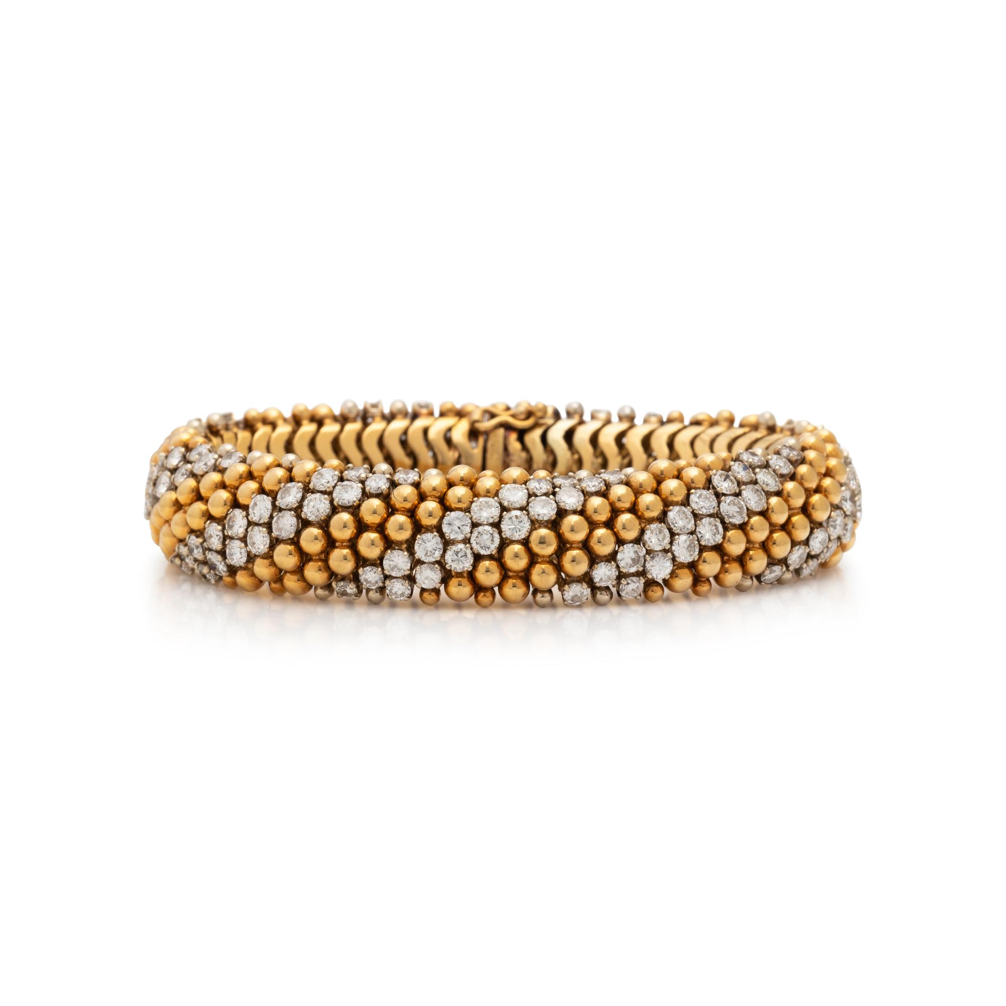 HAMMERMAN BROTHERS, YELLOW GOLD AND DIAMOND BRACELET