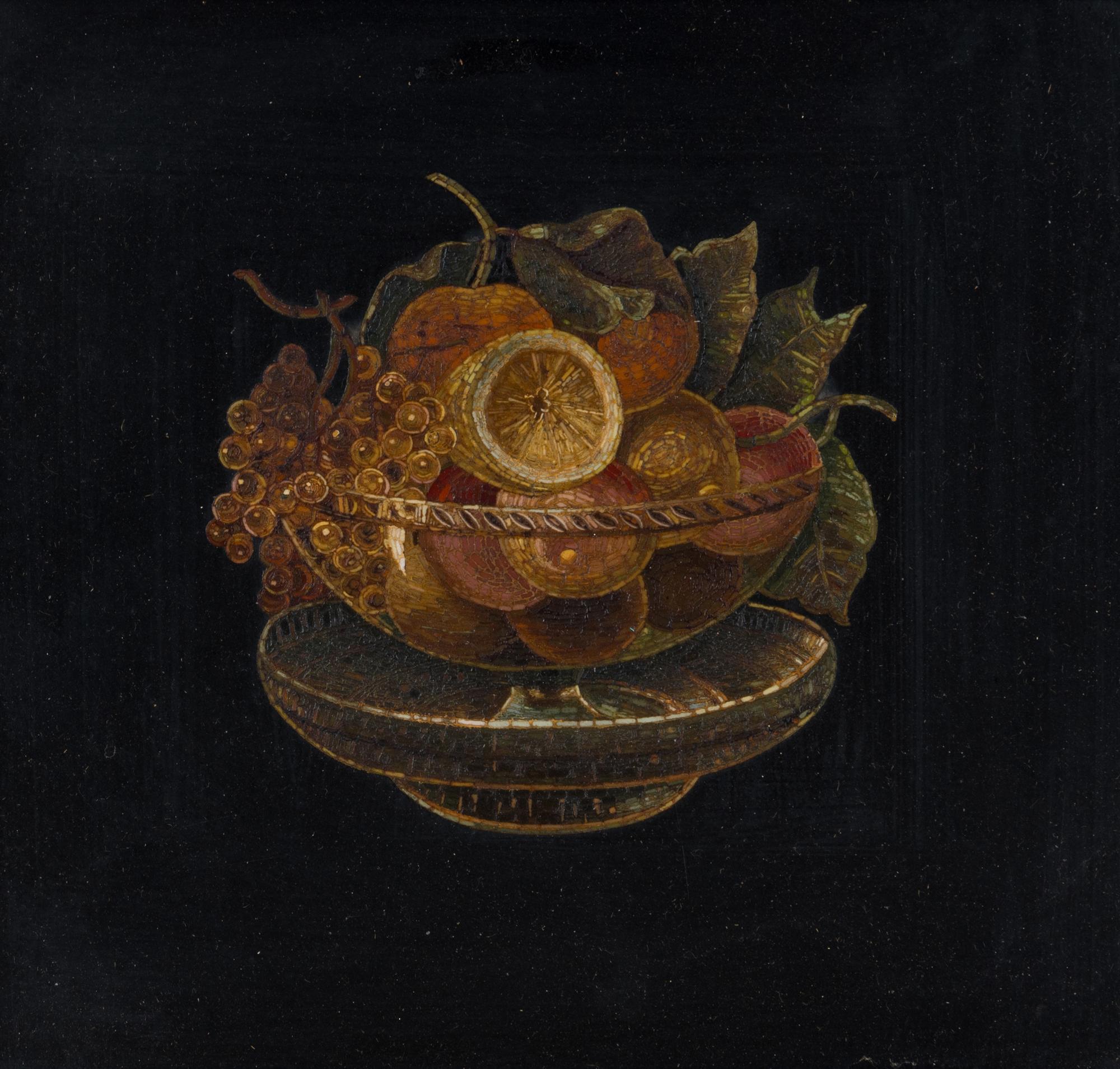 An Italian Micromosaic Picture of a Glass Bowl of Fruit