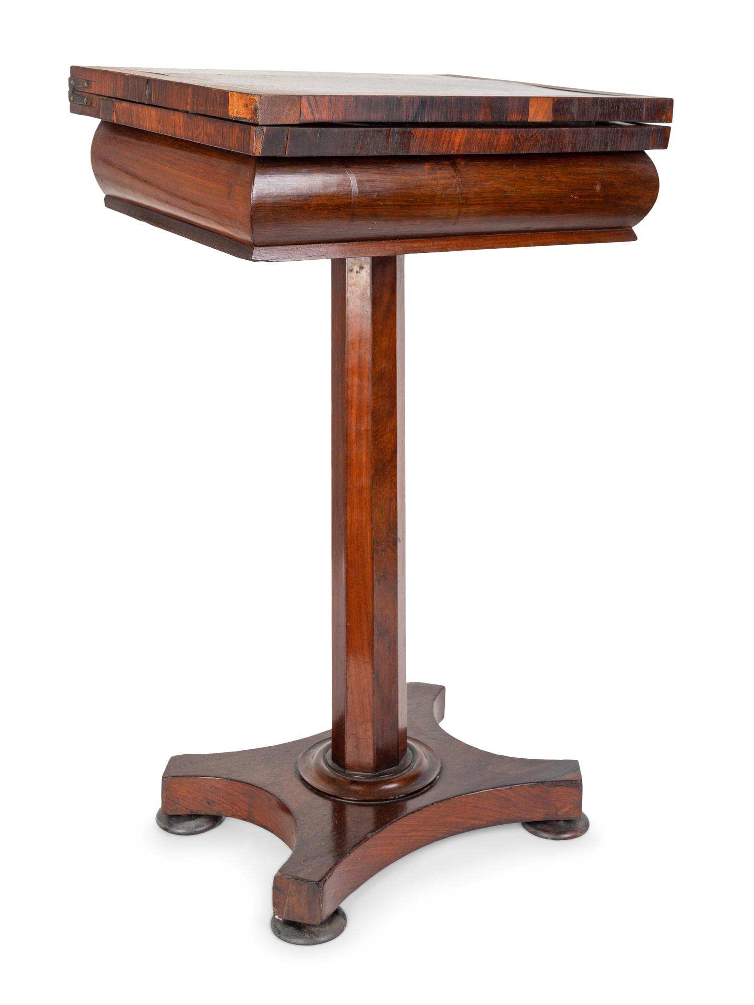 A Continental Inlaid Rosewood Flip-Top Games Table — 19TH CENTURY