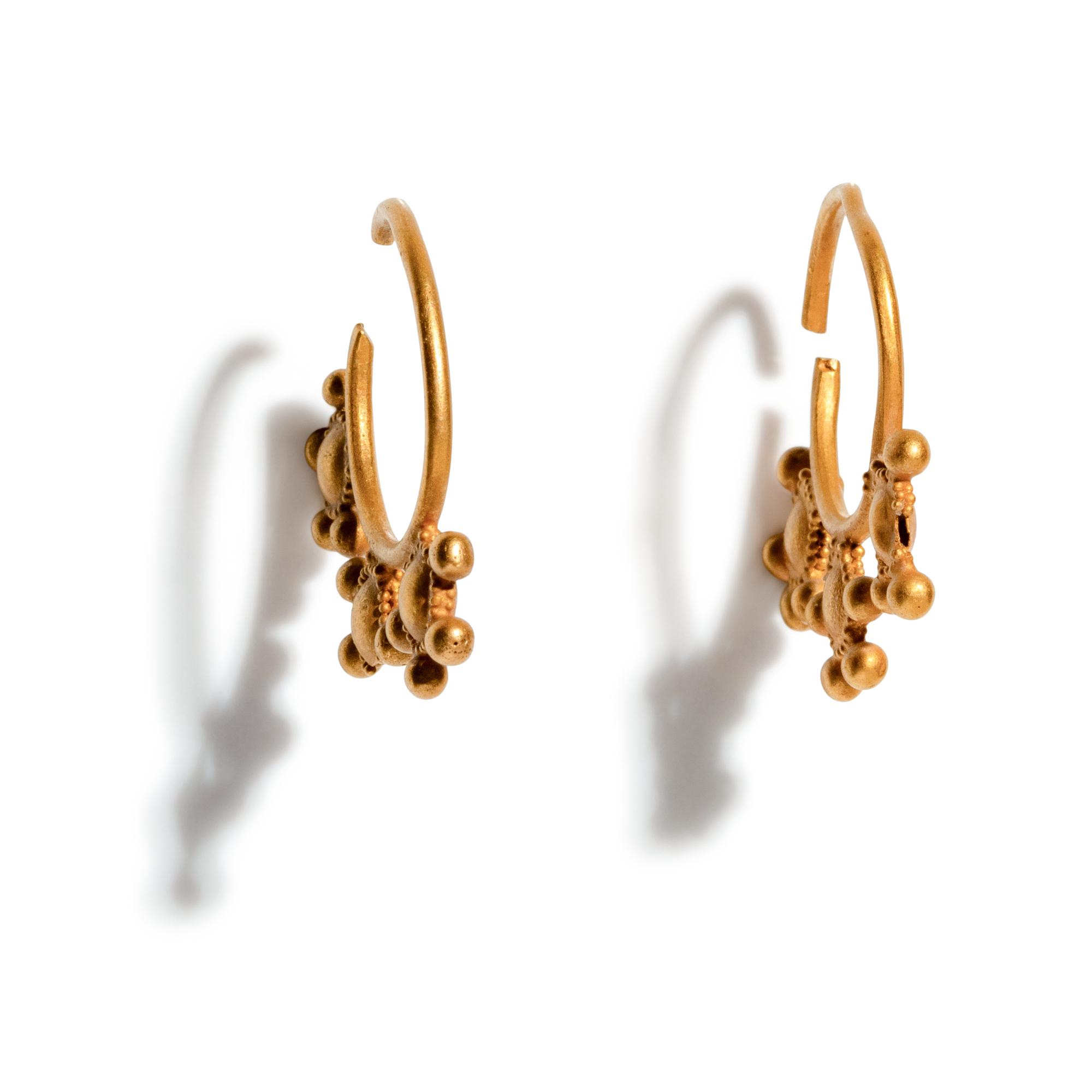 A Pair of Egyptian Gold Earrings