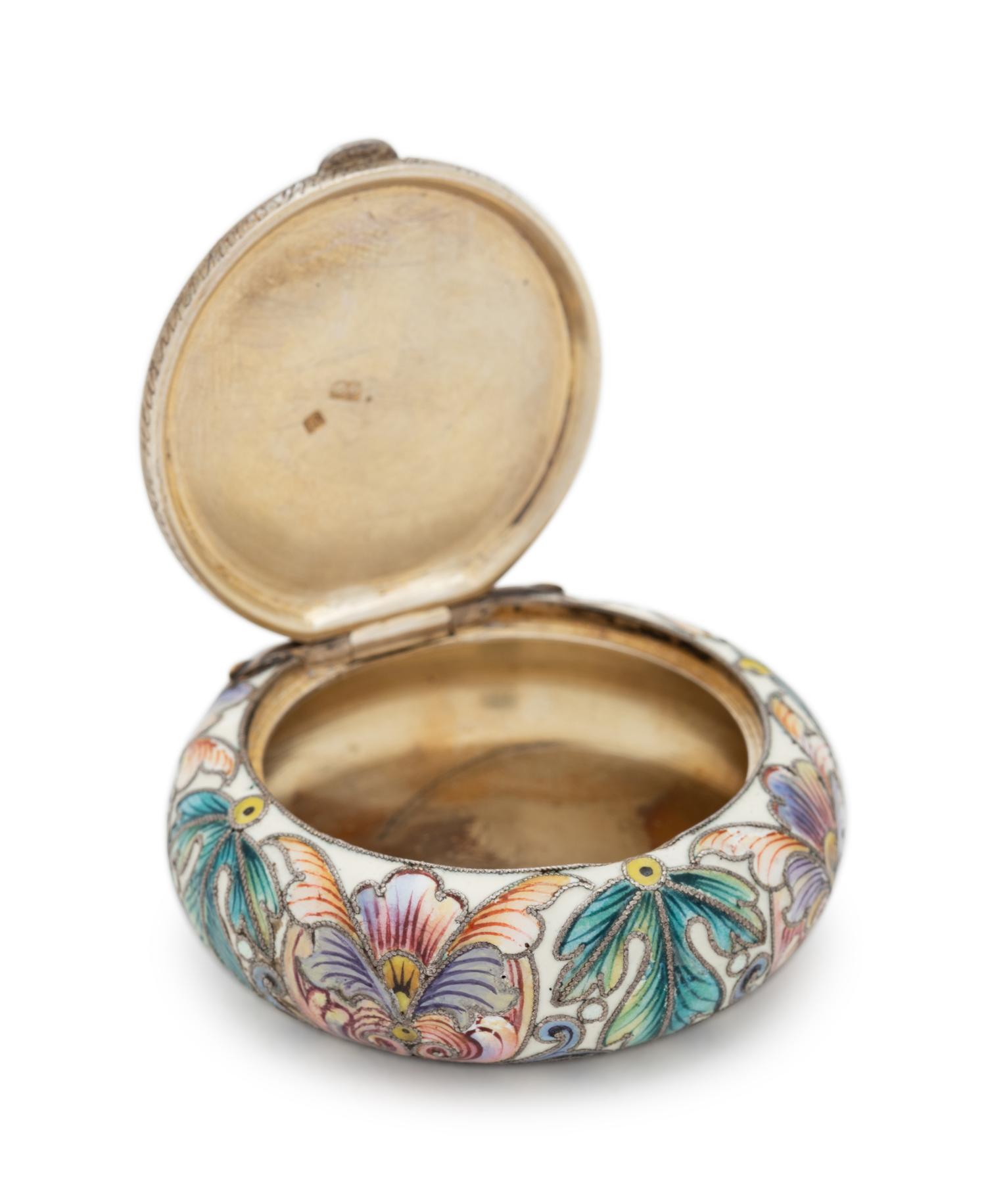 A Russian Silver and Shaded Enamel Snuff Box