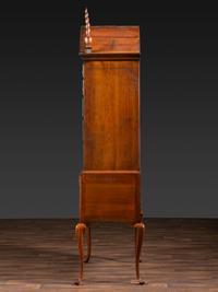 A Queen Anne Fan-Carved Cherrywood Bonnet Top High Chest