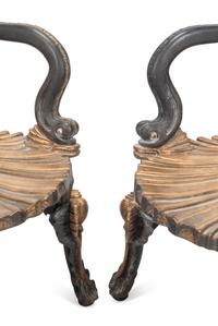 A Pair of Italian "Grotto" Style Settees