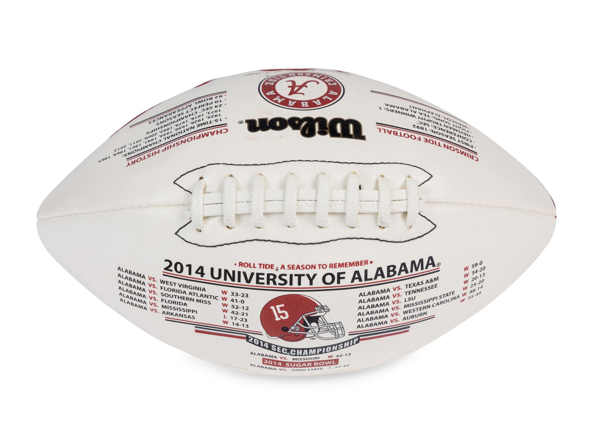 A 2014 University of Alabama Coach Nick Saban Signed Autograph Football,