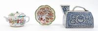Three Porcelain Articles Width of first 6 5/8 inches.