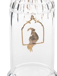 A Steuben Cut Glass and 18 Karat Gold Bird Cage Sculpture