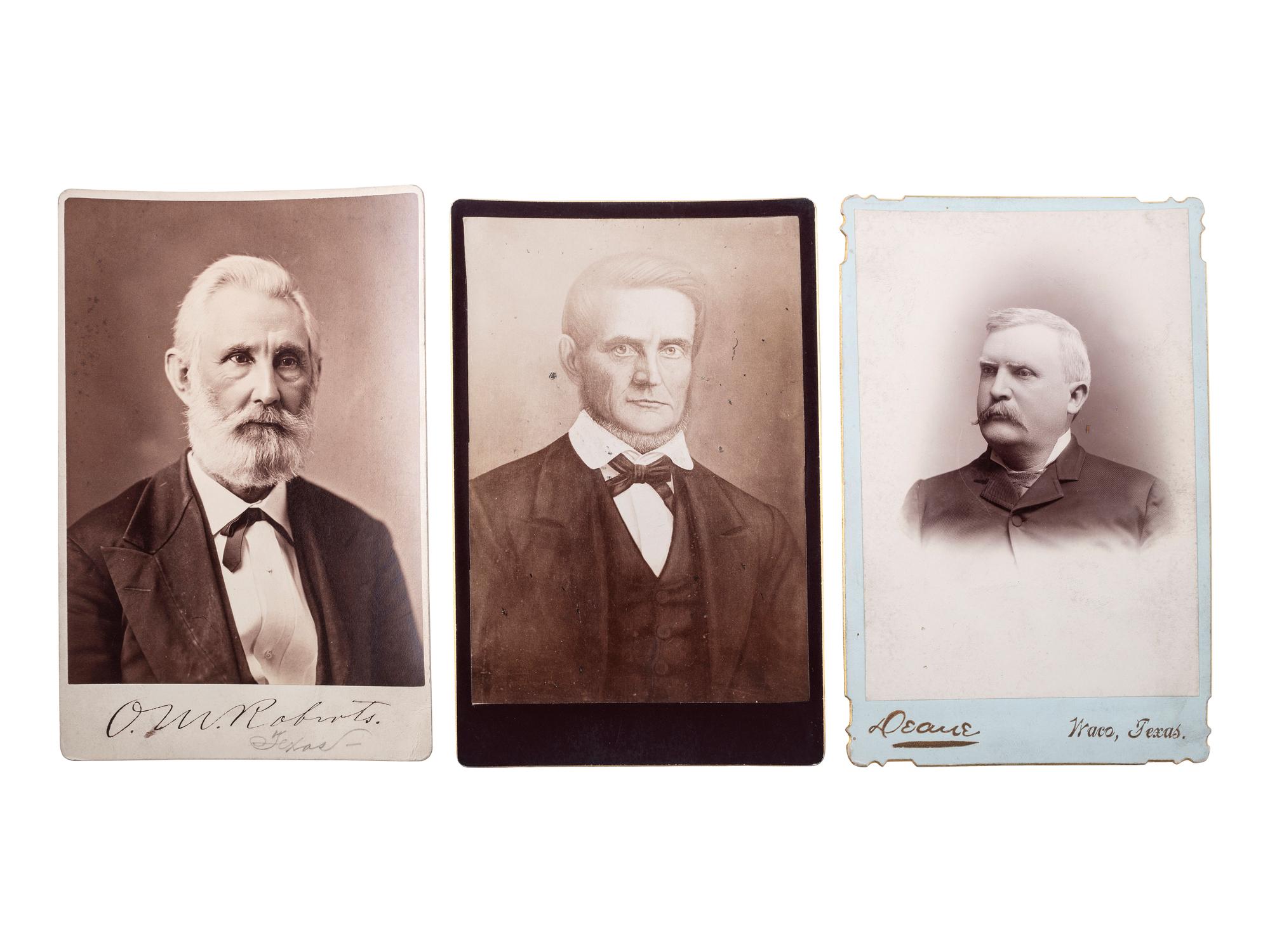 [TEXAS]. A group of 5 cabinet cards featuring Texas governors, and other notables, including: