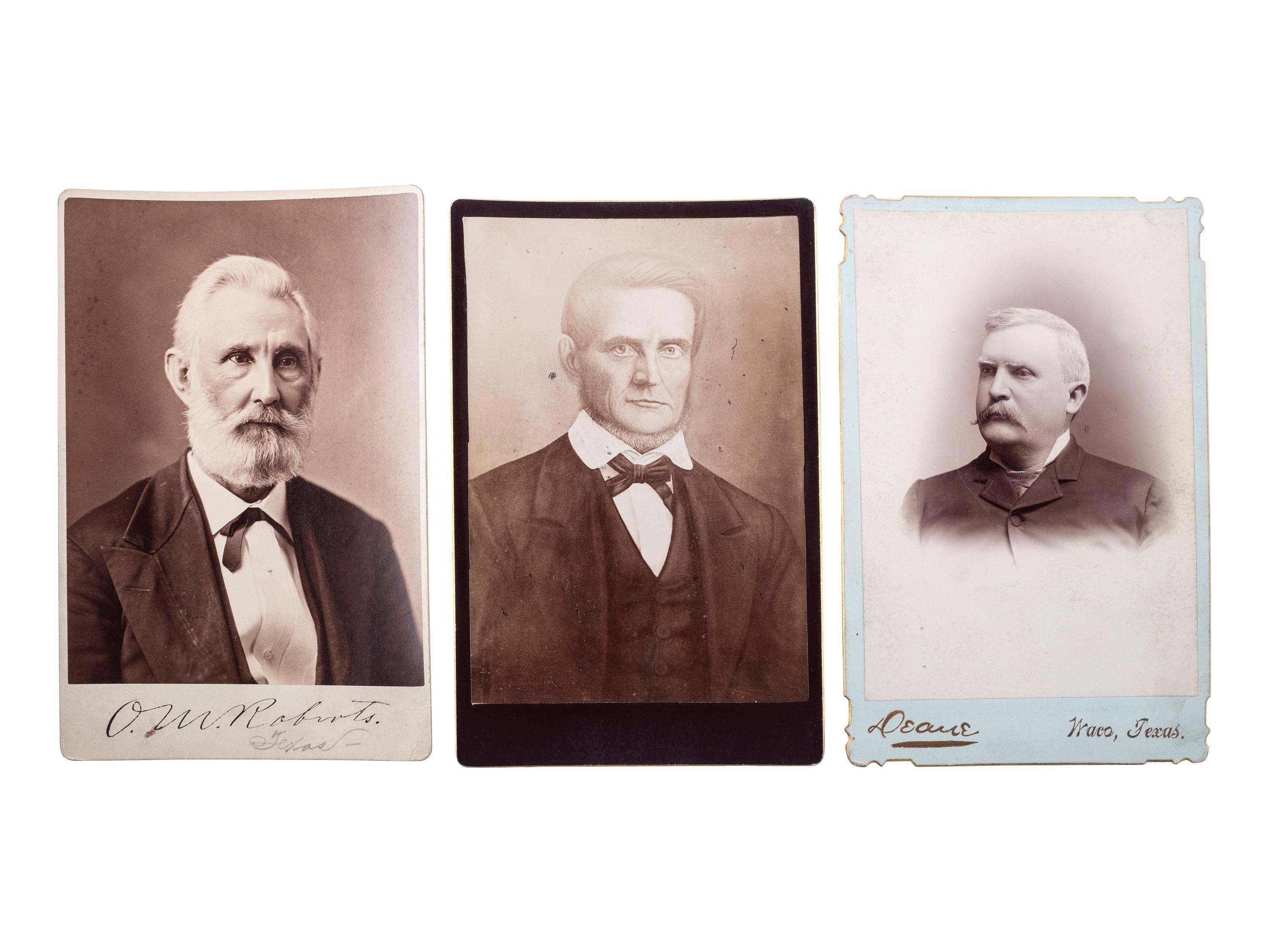 [TEXAS]. A group of 5 cabinet cards featuring Texas governors, and other notables, including: