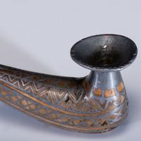 Siberian Wood Pipe with Pewter Inlay