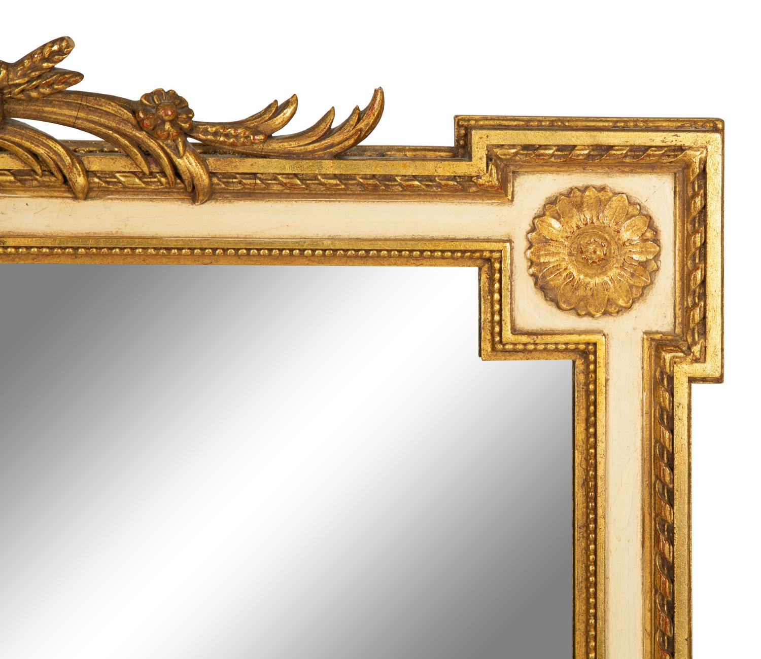 A Neoclassical Style Painted and Parcel Gilt Mirror — 20th Century
