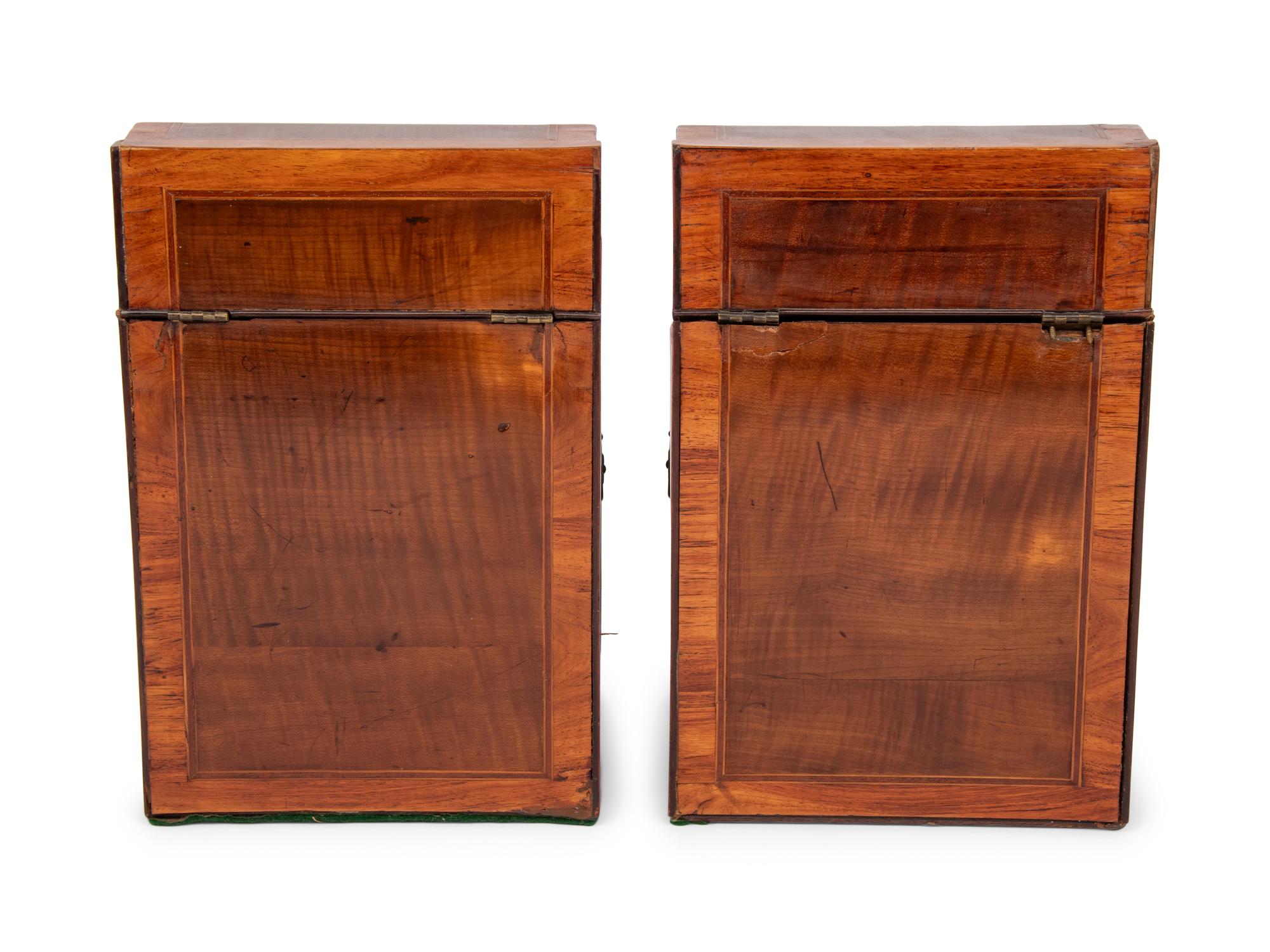 A Pair of George III Mahogany Knife Boxes