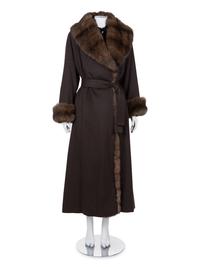 J. Mendel Russian Barguzine Sable Trimmed Cashmere Coat