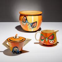 Clarice Cliff (English, 1899–1972) — Three Butterfly pattern Pieces