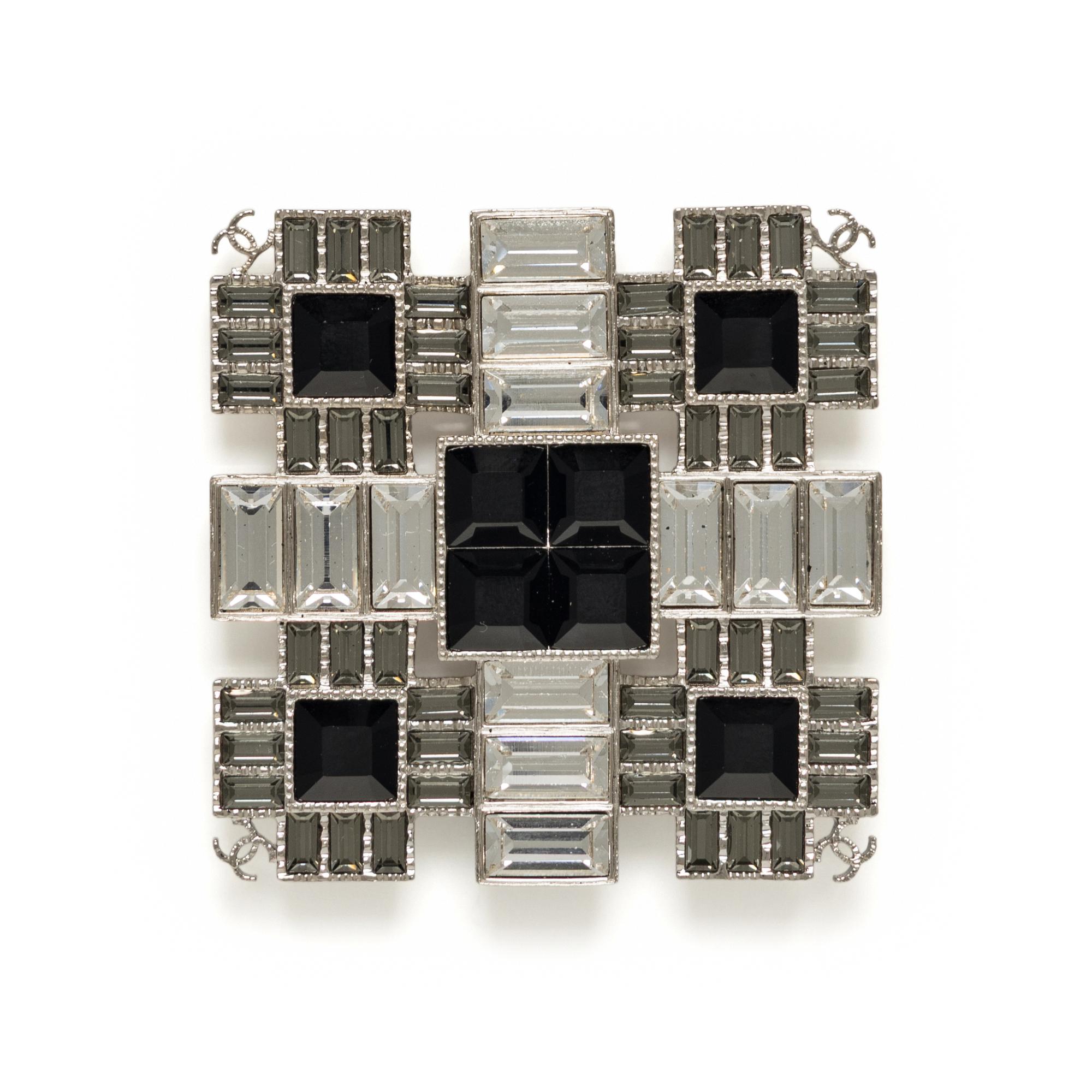 Chanel, Geometric Rhinestone Brooch