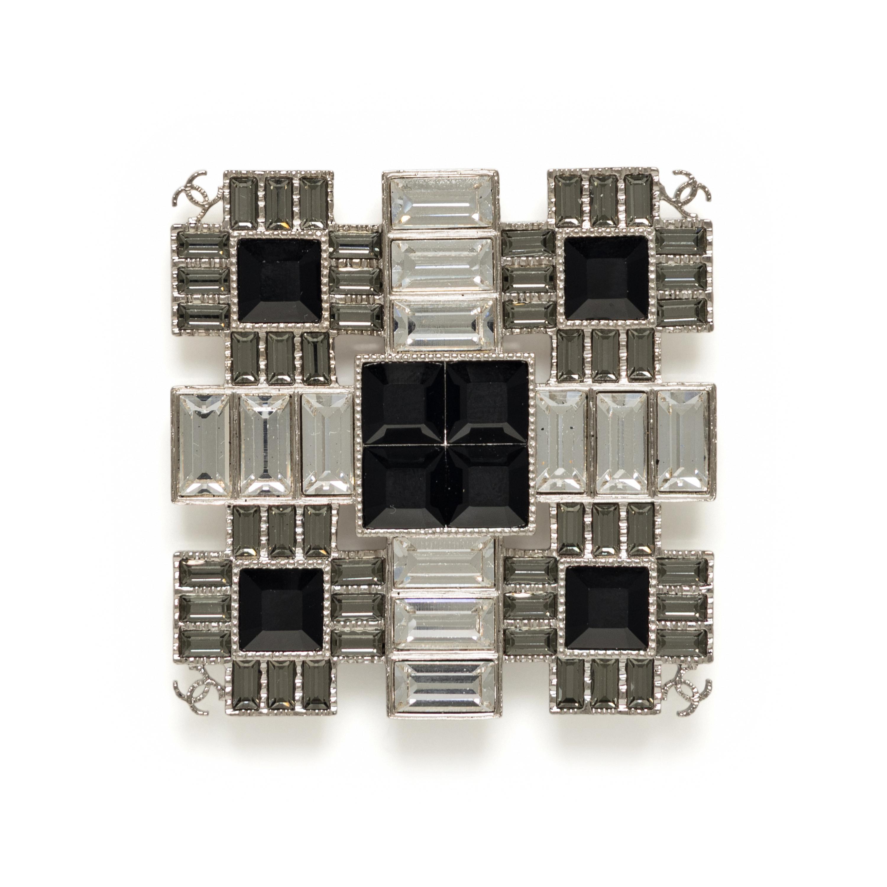Chanel, Geometric Rhinestone Brooch