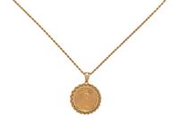 YELLOW GOLD AND COIN PENDANT/NECKLACE