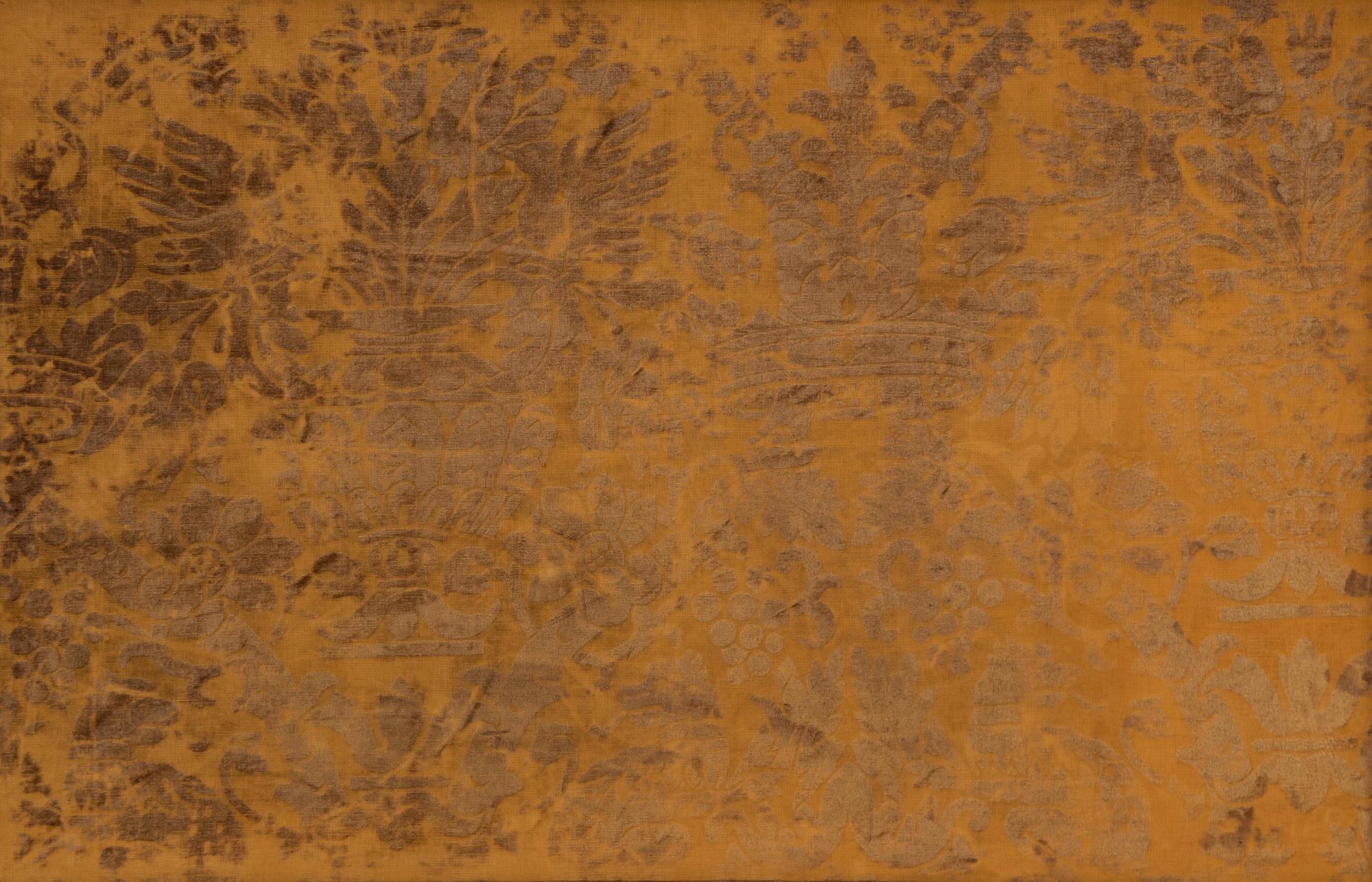 A Pair of Italian Framed Silk Velvet Panels