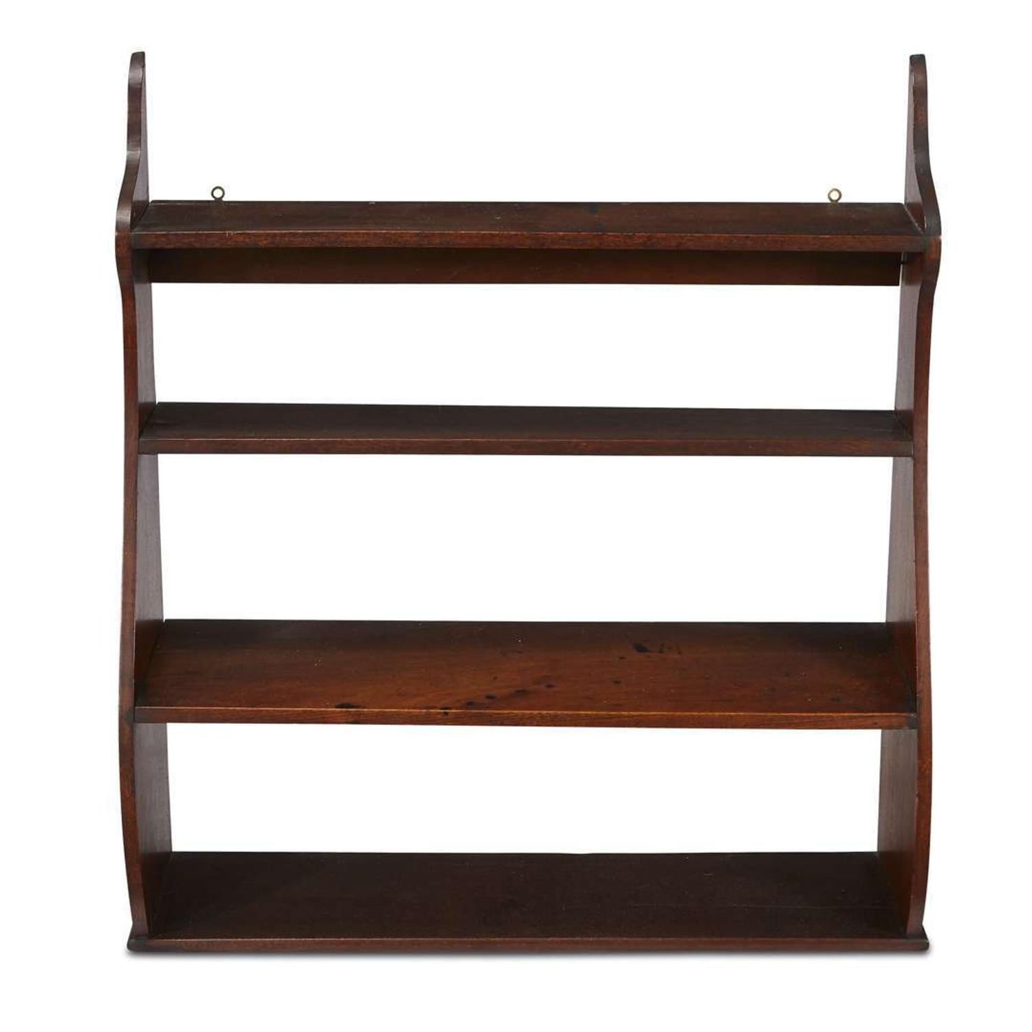 Mahogany three-tier wall shelf late 18th century