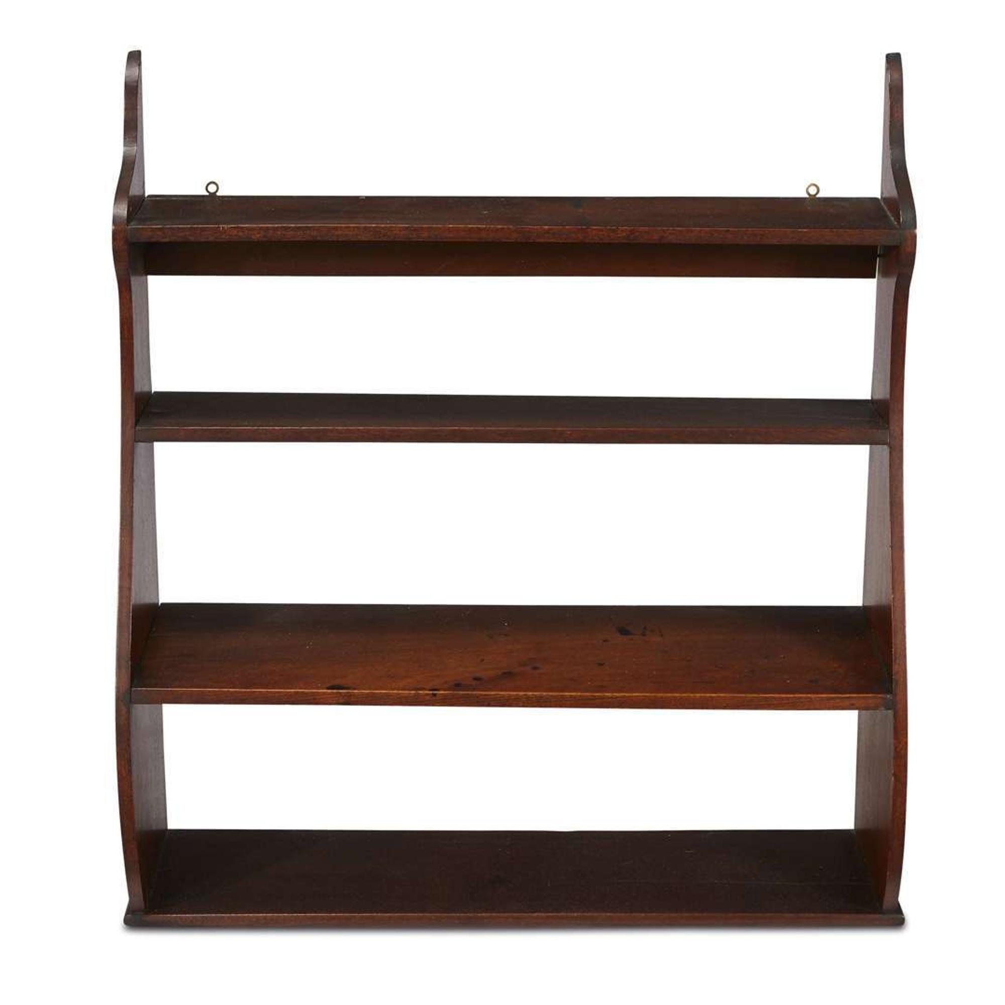 Mahogany three-tier wall shelf late 18th century