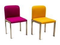 A Group of Four Neon Upholstered Modern French Side Chairs