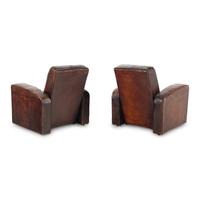 A Pair of Leather Club Chairs