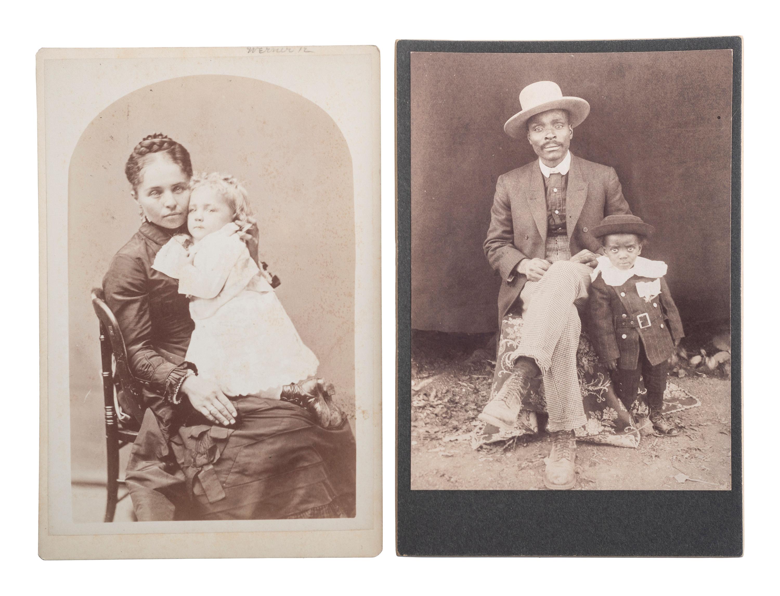 [EARLY PHOTOGRAPHY]. A group of 6 photographs of African American subjects, highlighted by lovely portrait of African American woman with white child.