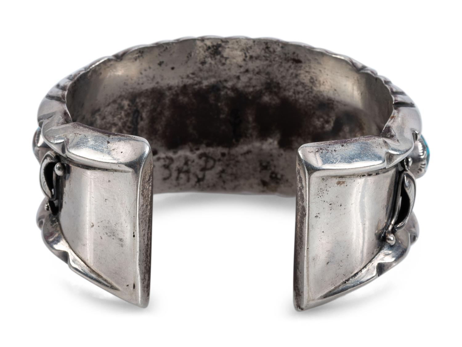Navajo Silver and Lone Mountain Turquoise Cuff Bracelet