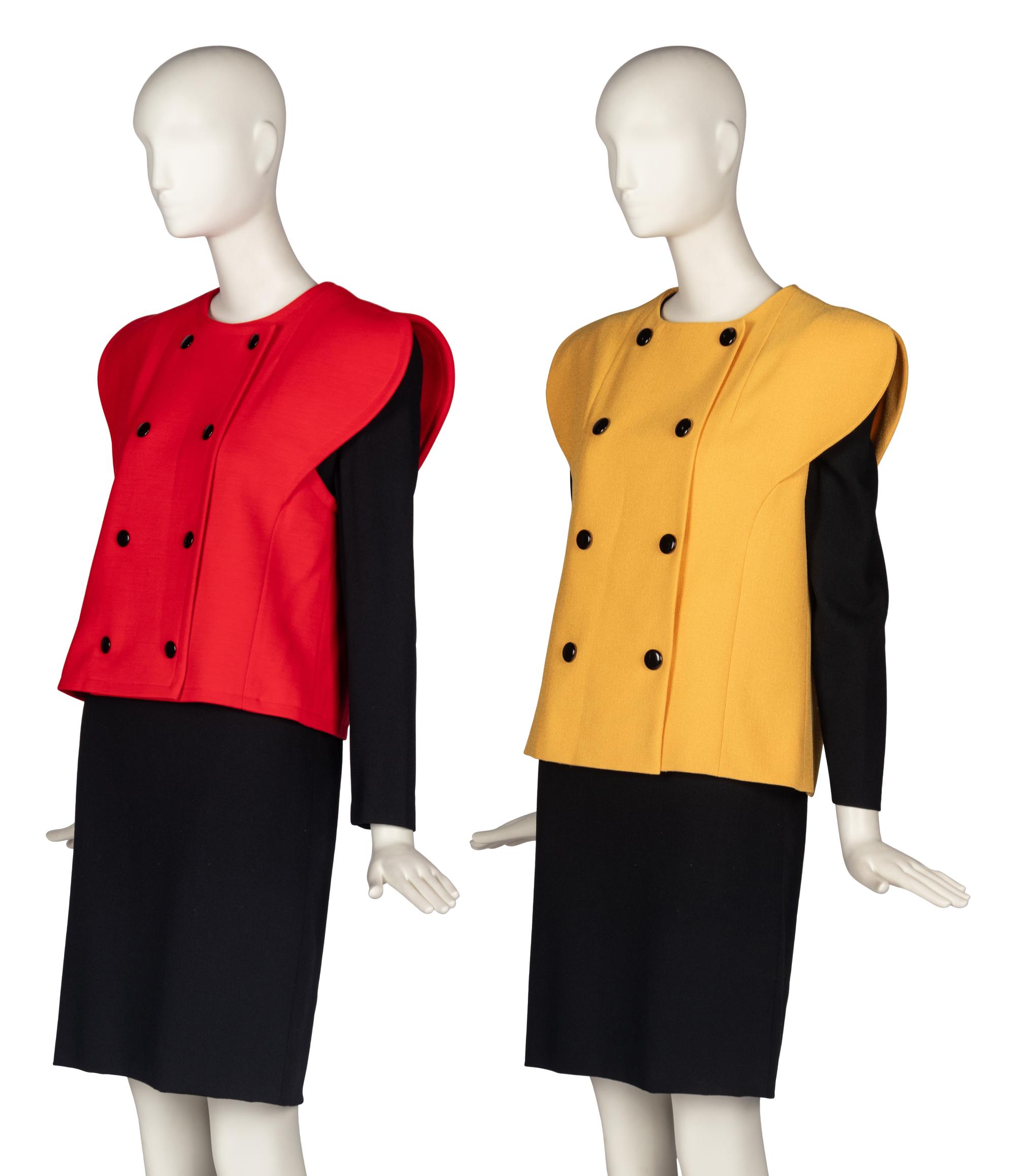 Two Pierre Cardin Haute Couture Vests and Dress, 1992